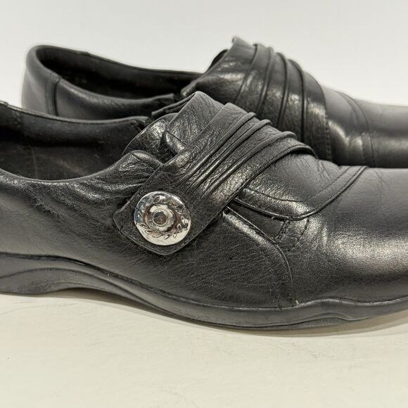 Womens 8.5 M Clarks Artisan Kessa Alcove 26102319 Black Leather Slip On Loafers - Picture 4 of 16